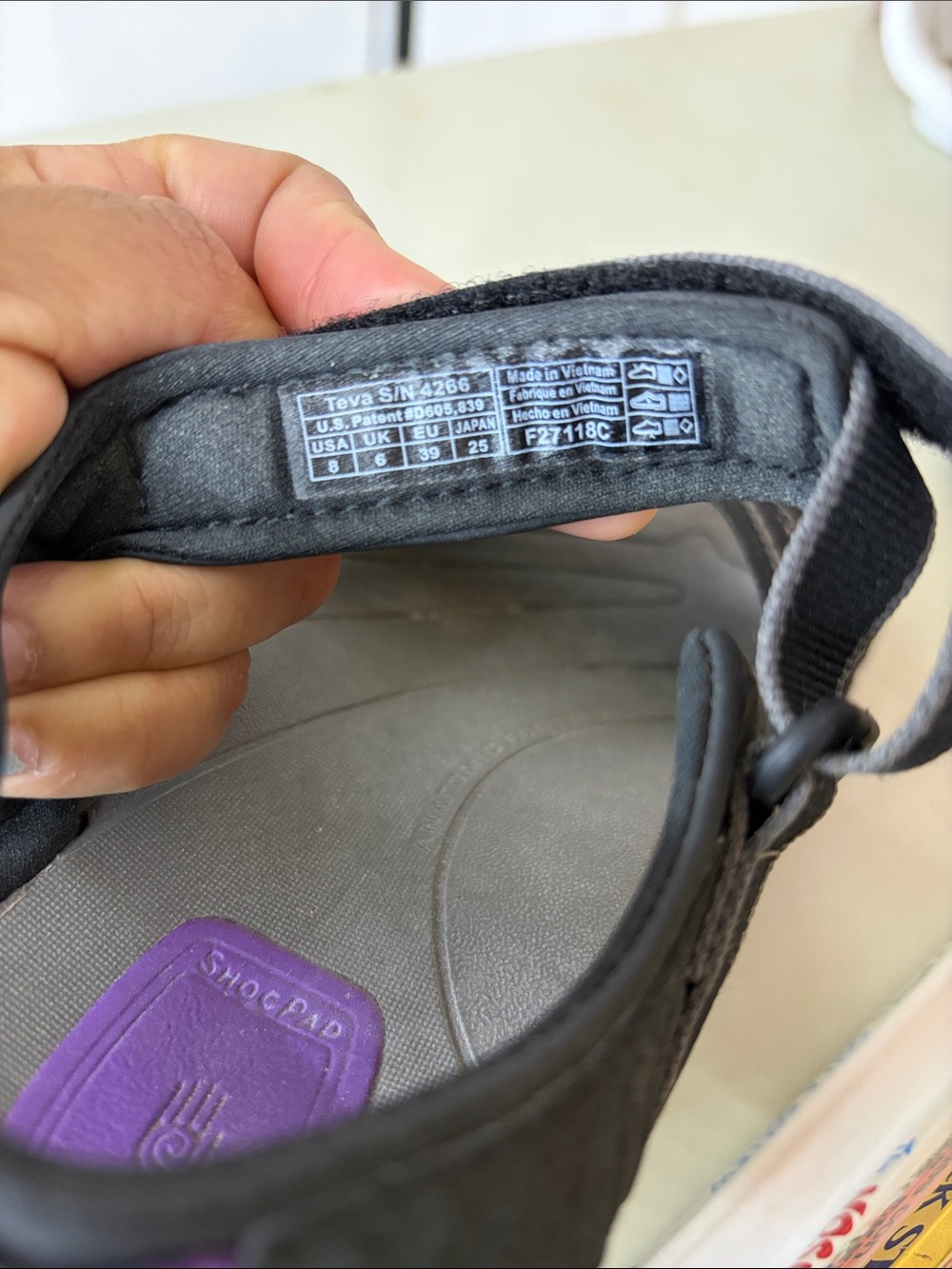Teva Tirra Spyder Women's Black Sandals with Purple Accents size 8 - Picture 5 of 5
